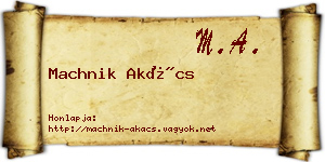 Machnik Akács névjegykártya